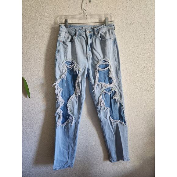 American Eagle Women's Distressed High Waisted Denim Jeans-6 - Picture 1 of 10